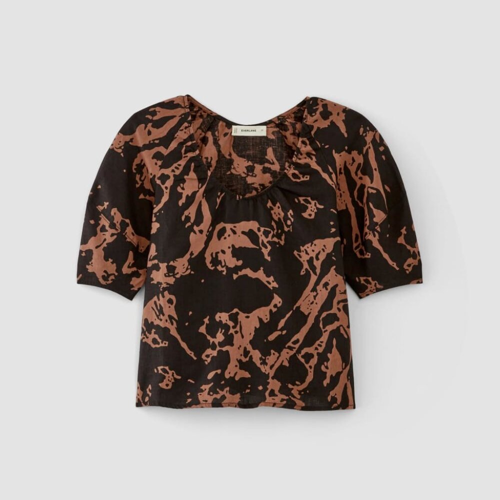 Everlane NEW 100% European Flax Linen Relaxed Fit Scoop Neck Top size L